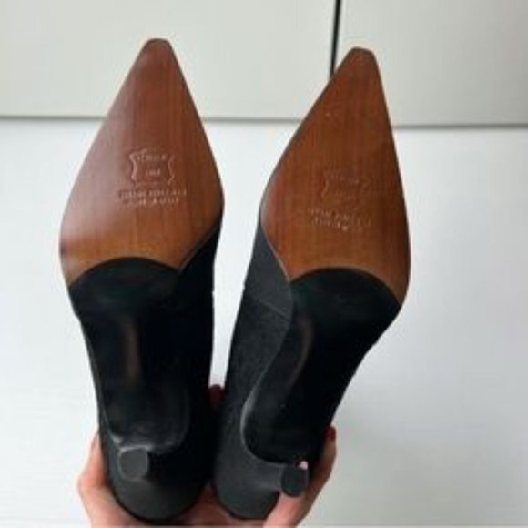 STUART WEITZMAN Ankle Boots Lace Pattern Lace Trim Embellishment Black size 7 - Picture 4 of 8